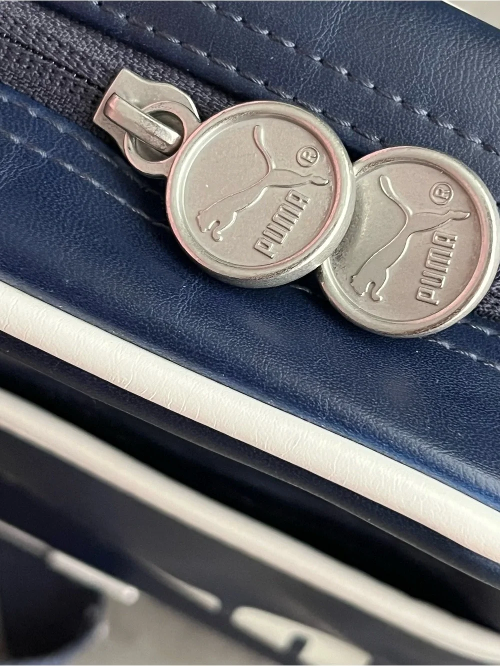 Vintage Puma Navy and White Crossbody Shoulder Bag